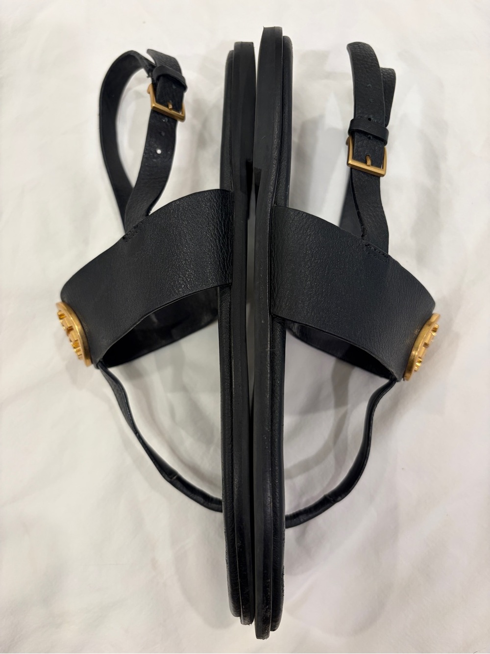 Tory Burch Black Leather Thong Sandals 8.5 - Picture 3 of 8